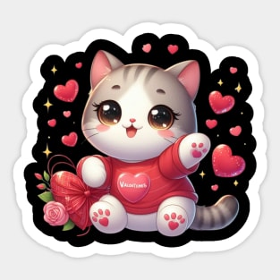 Valentine's Day Cat Lover Sticker